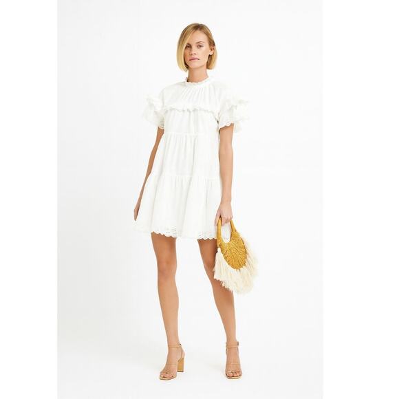 Ulla Johnson Dresses & Skirts - Ulla Johnson Leonie Ruffled Cotton Mini Dress 0 White